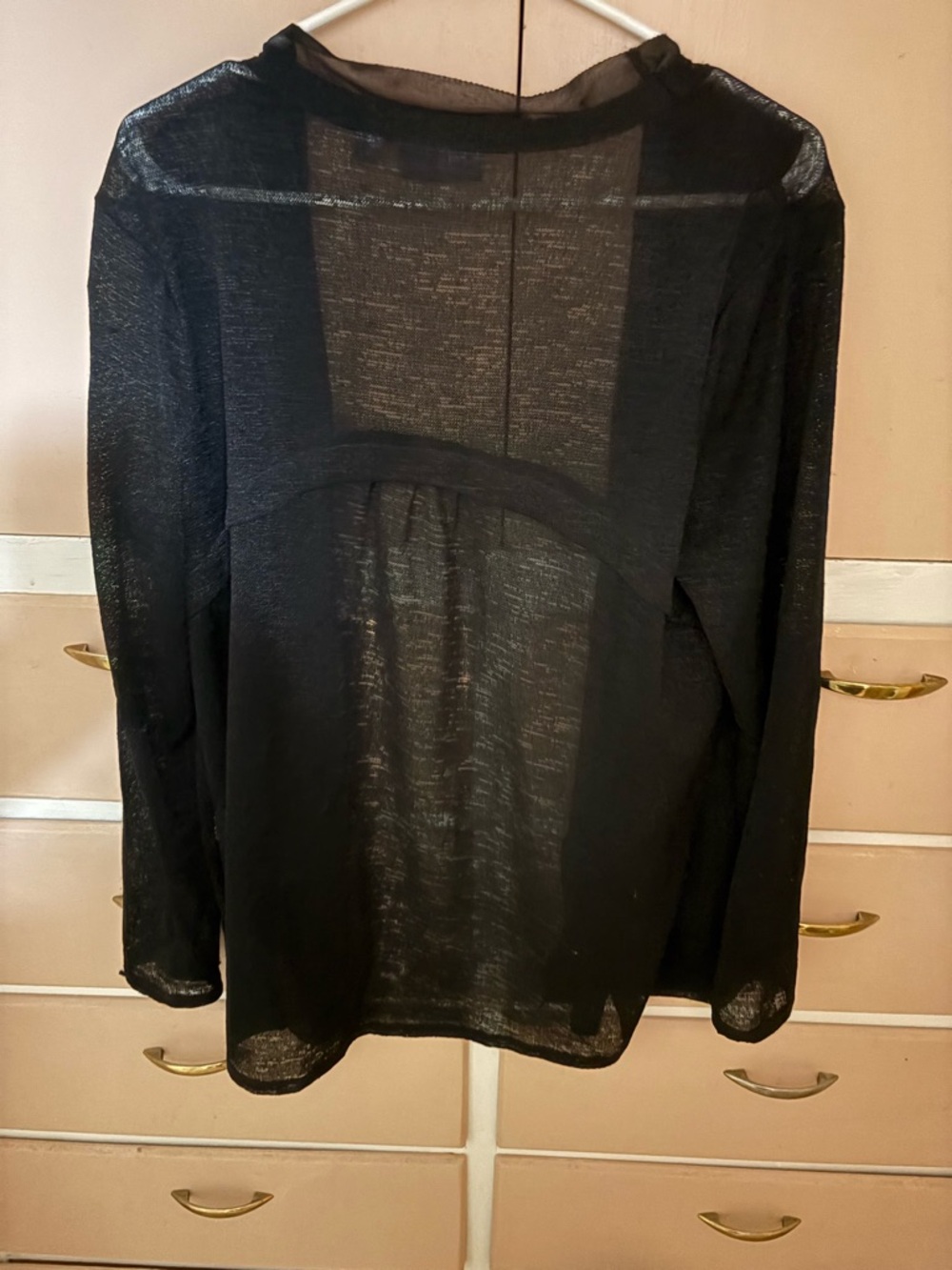 Simply Vera Vera Wang Black Sheer Open Cardigan - Picture 7 of 7